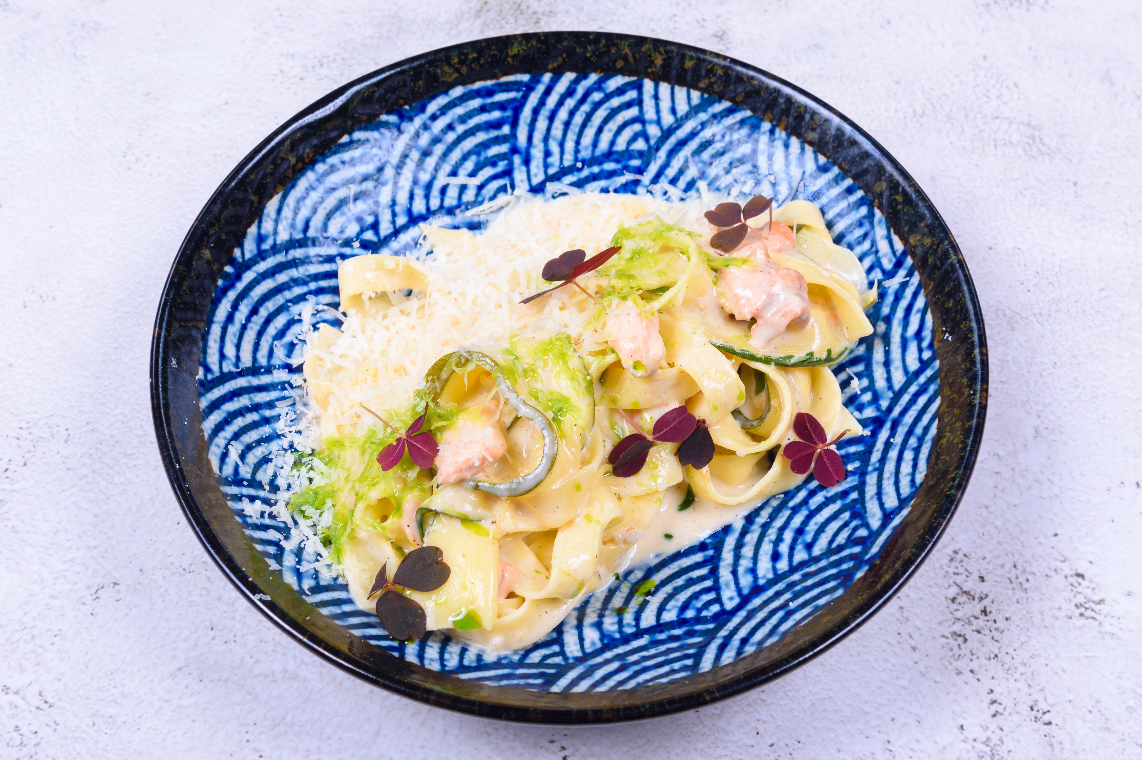 Pasta Fettuccine with salmon