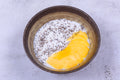 Rice porridge with mango